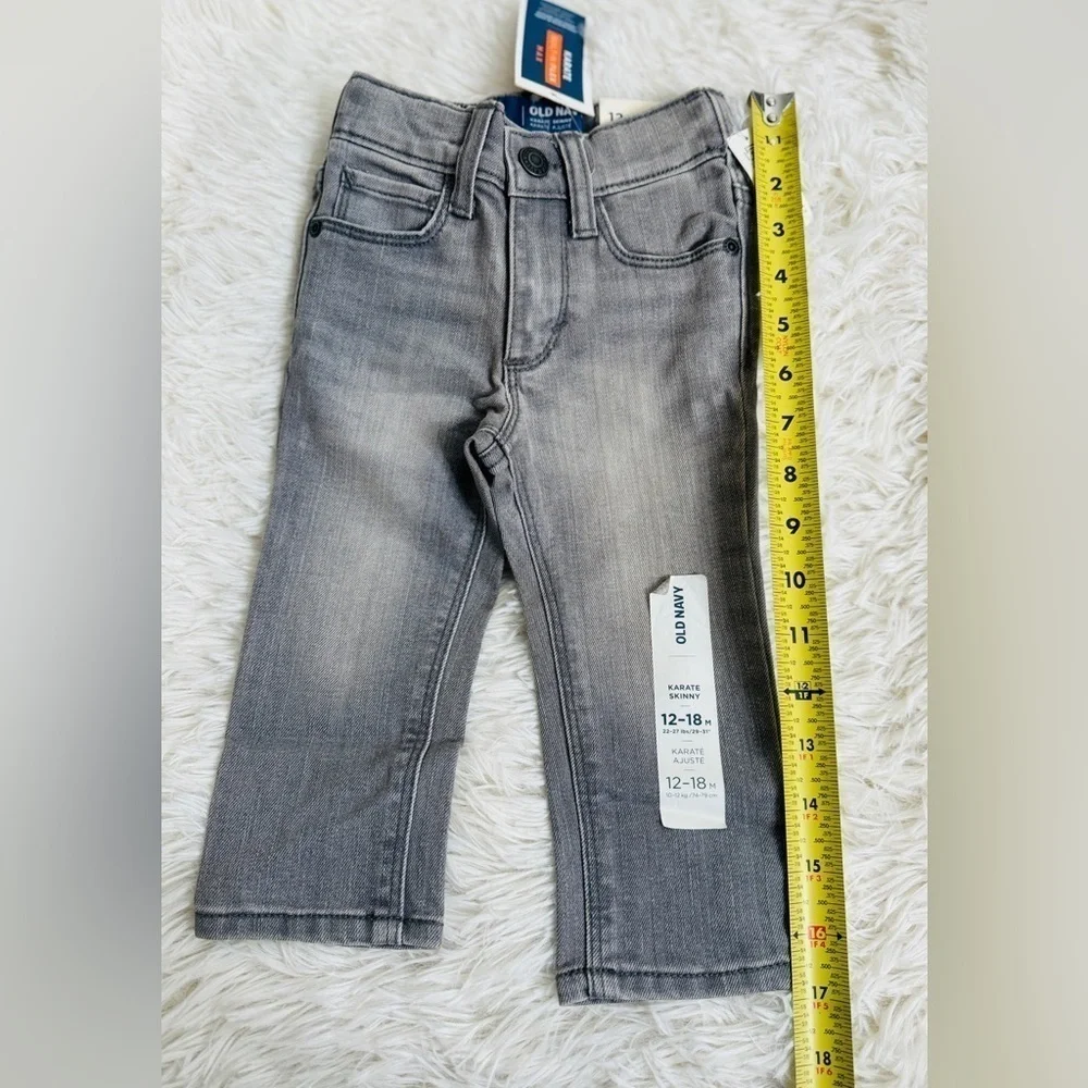 NEW WITH TAG OLD NAVY BOY 12-18mo Karate Skinny Gray Jeans